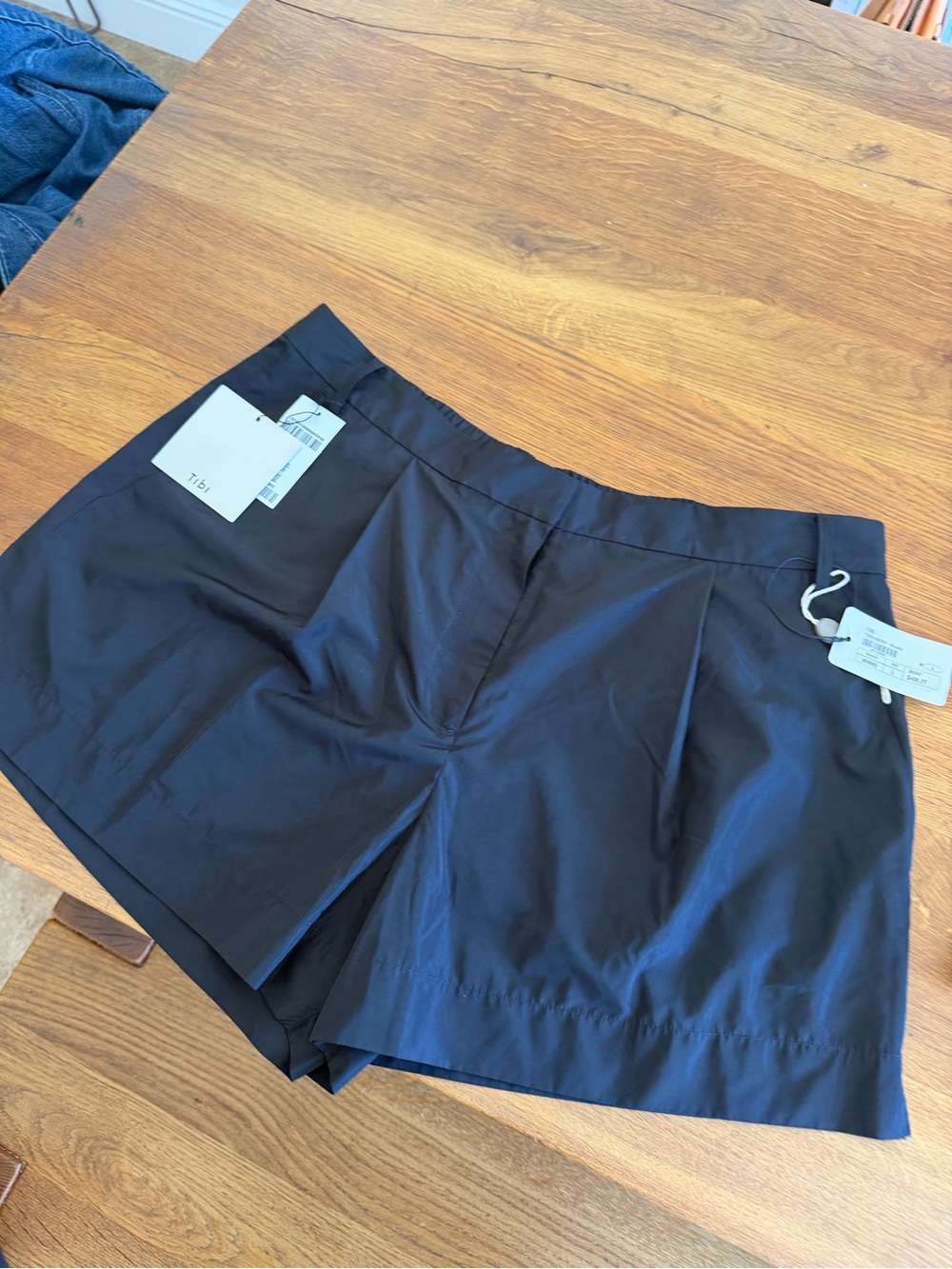 Tibi Black High-Waist Tailored Shorts